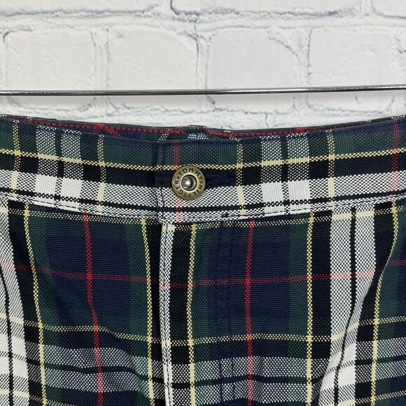 VTG Y2k Tommy Hilfiger Mini Skirt Women Size 16 Plaid Tartan Cargo Dark Academia - Picture 2 of 8